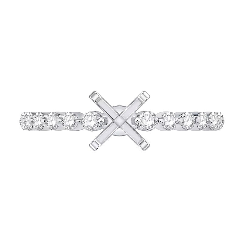0,33 ct. Gesamtgewicht Diamant Vintage-inspirierter Solitär Semi-Fassung in 14K Weißgold