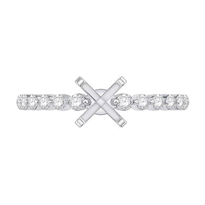 0,33 ct. Gesamtgewicht Diamant Vintage-inspirierter Solitär Semi-Fassung in 14K Weißgold