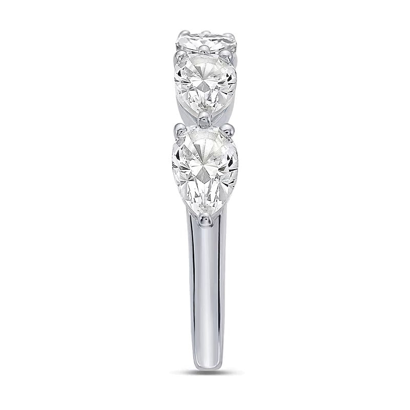 2.0 ct. Gesamtgewicht Memoire-Ring mit fünf tropfenförmigen Labordiamanten in 10K Weißgold (F/VS2)