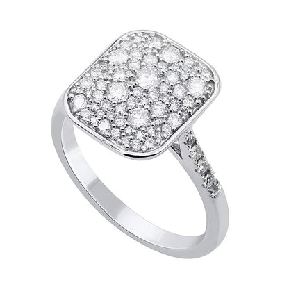 0.75 ct. Gesamtgewicht Fashion-Ring mit Diamanten im Kissenschliff in rhodiniertem Sterlingsilber