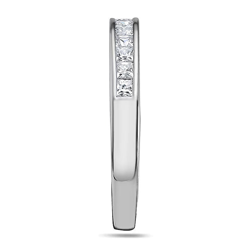 Ehering mit Diamanten im Princess-Schliff 0,5 ct. Gesamtgewicht in Platin (H/VS2)