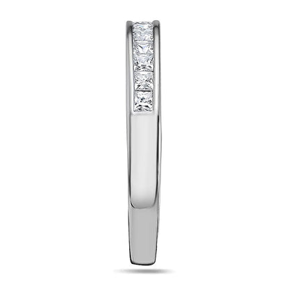 Ehering mit Diamanten im Princess-Schliff 0,5 ct. Gesamtgewicht in Platin (H/VS2)