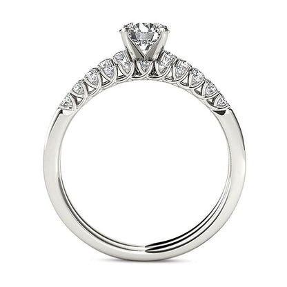Brautset mit Diamanten 1.0 CT. Gesamtgewicht in 14K Weißgold
