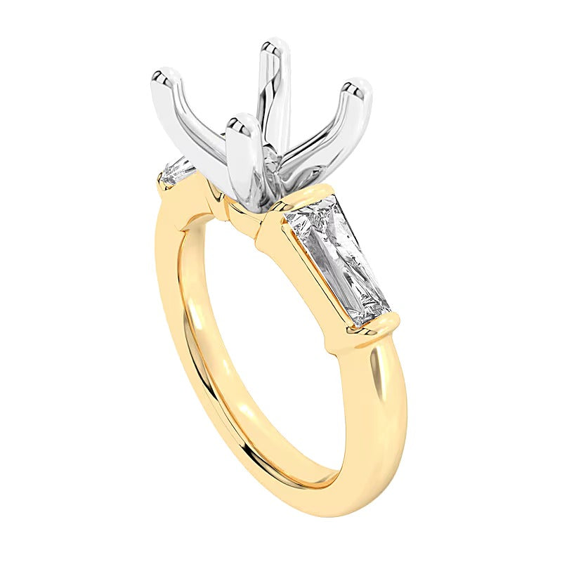 0,63 ct. Gesamtgewicht Ring mit sich verjüngenden Baguette-Labordiamanten in 14K Gelbgold (F/VS2)