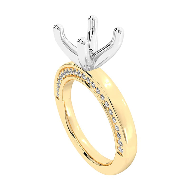 0.33 ct. Gesamtgewicht Diamant Vier-Krappen Solitär Fassung in 14K Gelbgold
