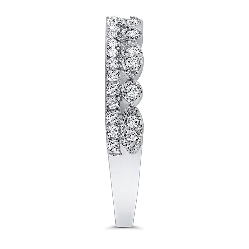0,25 ct. Gesamtgewicht Ring mit mehreren Diamanten im Marquise-Schliff im Vintage-Stil in 10K Weißgold