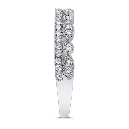 0,25 ct. Gesamtgewicht Ring mit mehreren Diamanten im Marquise-Schliff im Vintage-Stil in 10K Weißgold