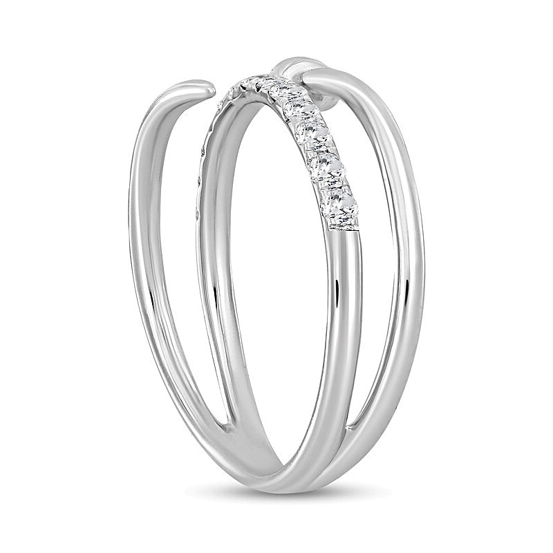 0.33 ct. Gesamtgewicht Diamant Spiral-Nagel-Ring Fashion in 10K Weißgold