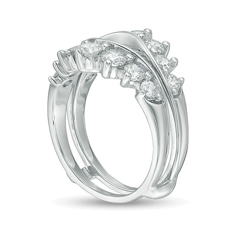 1.5 ct. Gesamtgewicht Diamant Ring mit geteilten Krappen in 14K Weißgold