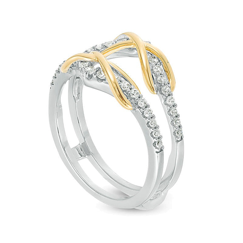 0.38 ct. Gesamtgewicht Diamant Infinity Chevron Solitär-Enhancer Ring in 10K Two-Tone Gold