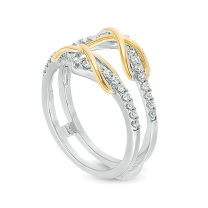 0.38 ct. Gesamtgewicht Diamant Infinity Chevron Solitär-Enhancer Ring in 10K Two-Tone Gold