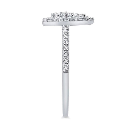 0,5 ct. Gesamtgewicht Multi-Diamant Ring mit tropfenförmigem Rahmen in 10K Weißgold