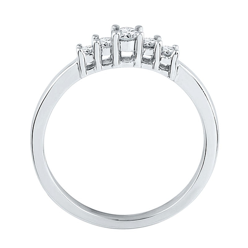 0.2 ct. Gesamtgewicht Diamant Fünfstein-Freundschaftsring in 10K Weißgold