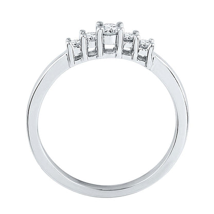 0.2 ct. Gesamtgewicht Diamant Fünfstein-Freundschaftsring in 10K Weißgold