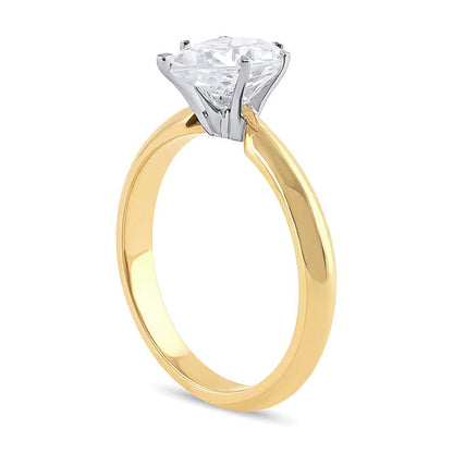 1.0 CT. Solitär-Verlobungsring mit tropfenförmigem Labordiamant in 14K Gelbgold (F/VS2)