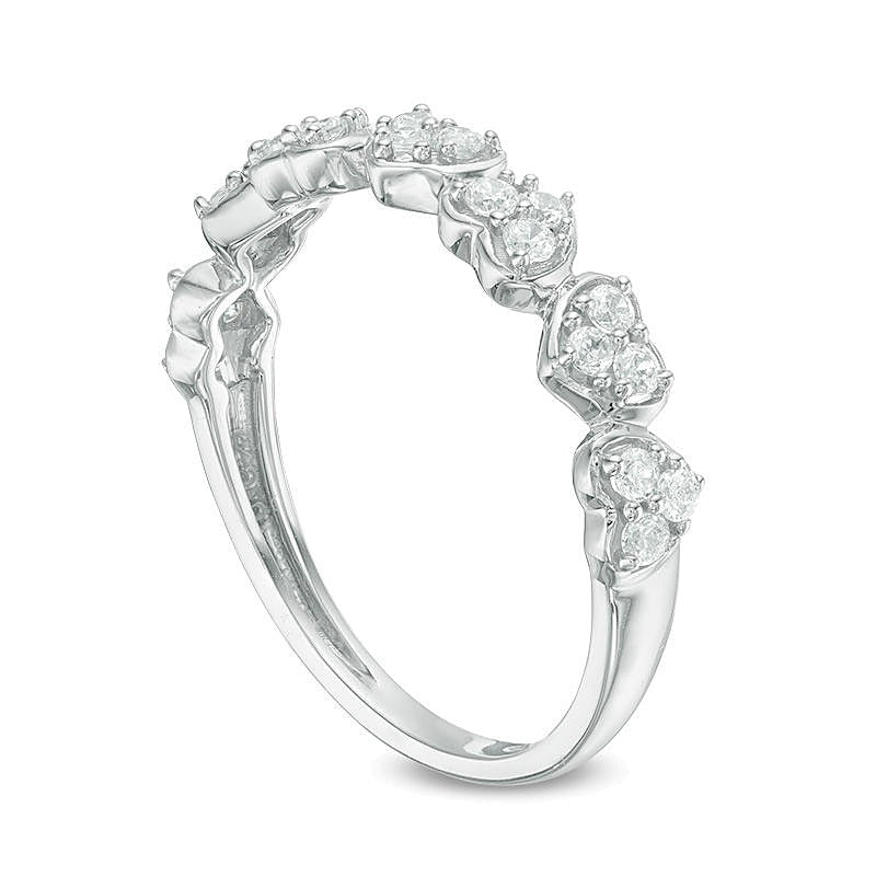 0.33 ct. Gesamtgewicht Diamant Ehering mit Herz in 10K Weißgold