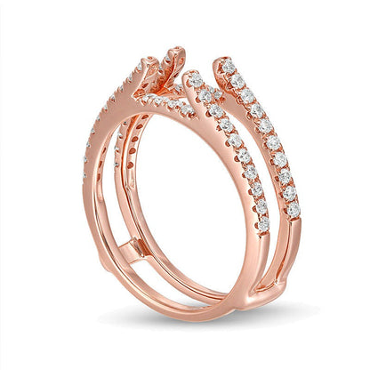 0.5 ct. Gesamtgewicht Diamant-Ring Solitär-Enhancer in 14K Roségold