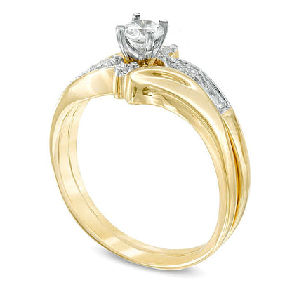 Diamant-Brautset 0.25 ct. Gesamtgewicht in 10K Gelbgold