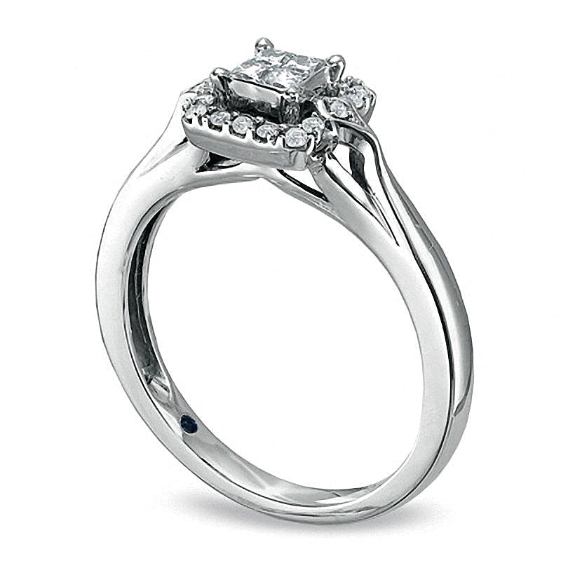 Cherished Promise Collection™ Freundschaftsring mit Diamanten im Princess- und Rundschliff 0,25 ct. Gesamtgewicht in 10K Weißgold