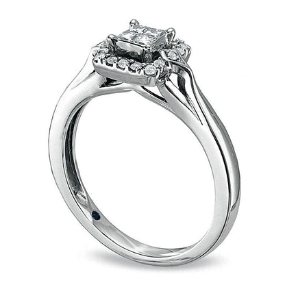 Cherished Promise Collection™ Freundschaftsring mit Diamanten im Princess- und Rundschliff 0,25 ct. Gesamtgewicht in 10K Weißgold
