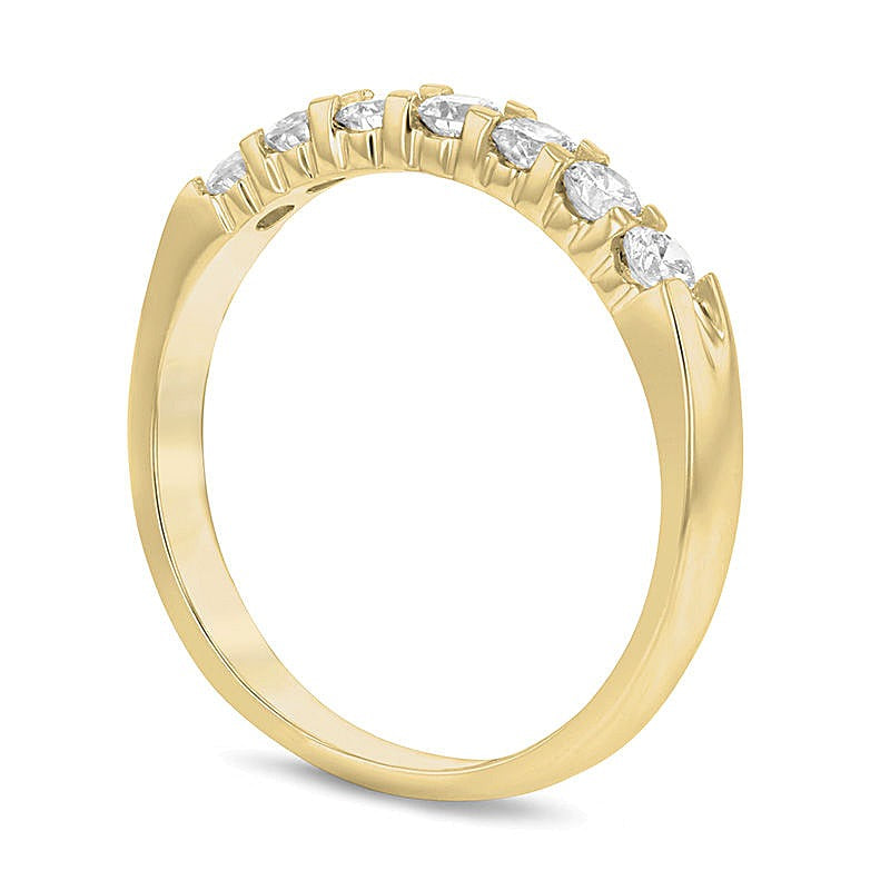 0,5 ct. Gesamtgewicht Diamant Memoire-Ring mit sieben Steinen in 14K Gelbgold (G/SI2)