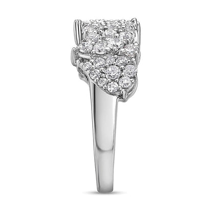 1.0 CT. Gesamtgewicht Diamant-Ring mit Marquise und Tropfen im Zickzack-Design in 10K Weißgold
