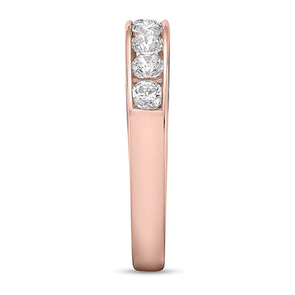 0.75 ct. Gesamtgewicht Diamant Ring kanalgefasst mit neun Steinen in 10K Roségold (I/I2)