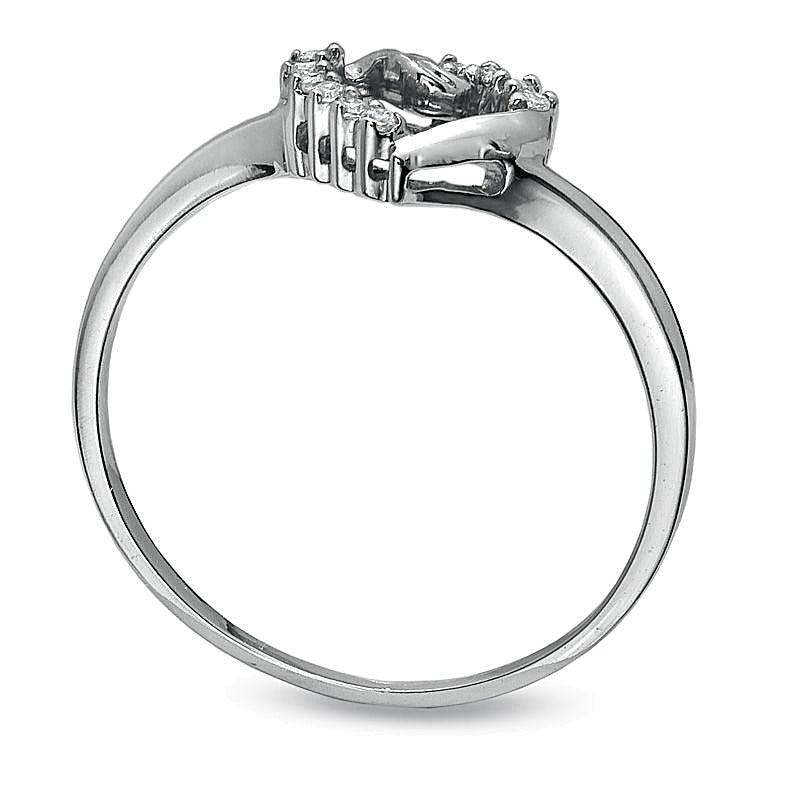 Diamant-Ring Herz mit Twist 0,05 ct. Gesamtgewicht in 10K Weißgold
