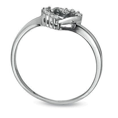 Diamant-Ring Herz mit Twist 0,05 ct. Gesamtgewicht in 10K Weißgold