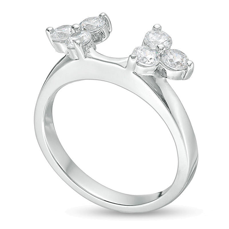0.75 CT. Gesamtgewicht Diamant Solitär-Enhancer dreiseitig in 14K Weißgold