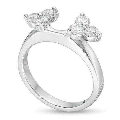 0.75 CT. Gesamtgewicht Diamant Solitär-Enhancer dreiseitig in 14K Weißgold