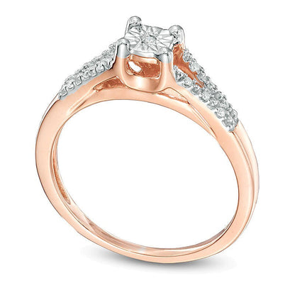 Freundschaftsring mit Diamant und Split-Shank in 10K Roségold