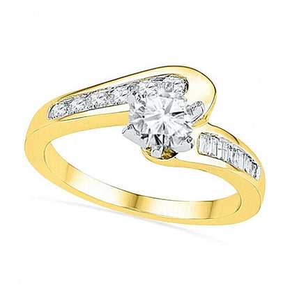 1.25 ct. Gesamtgewicht Diamant Brautset in 10K Gelbgold