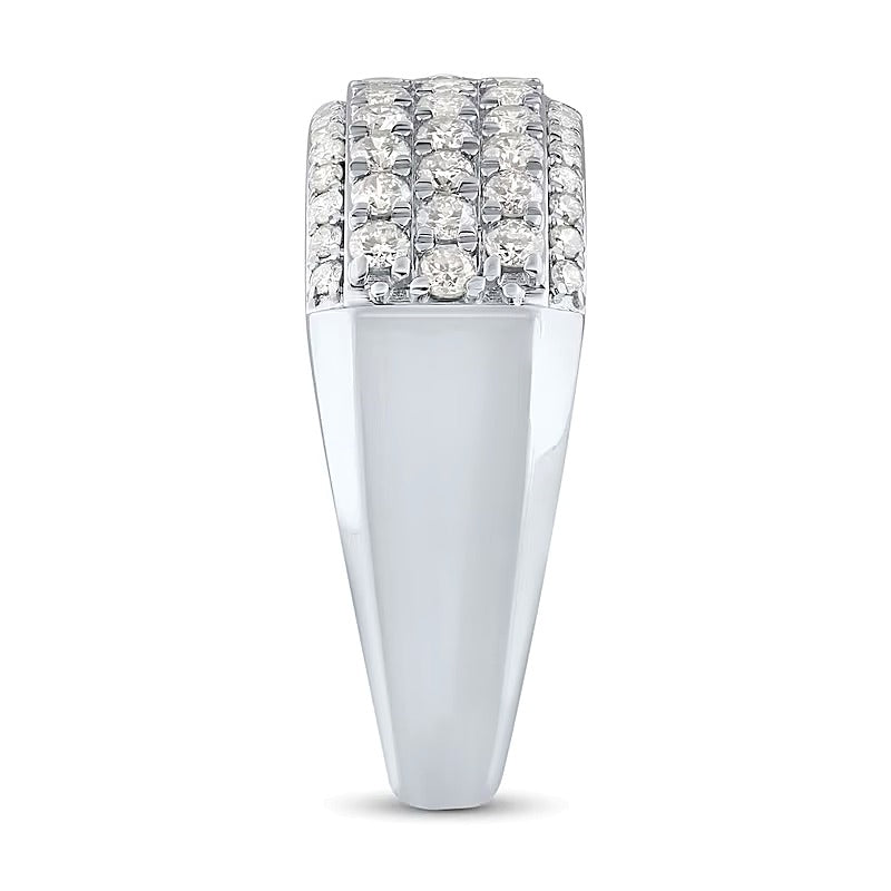1.5 ct. Gesamtgewicht mehrreihiger Ring mit Labordiamanten in 10K Weißgold (F/VS2)