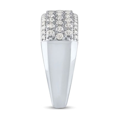 1.5 ct. Gesamtgewicht mehrreihiger Ring mit Labordiamanten in 10K Weißgold (F/VS2)