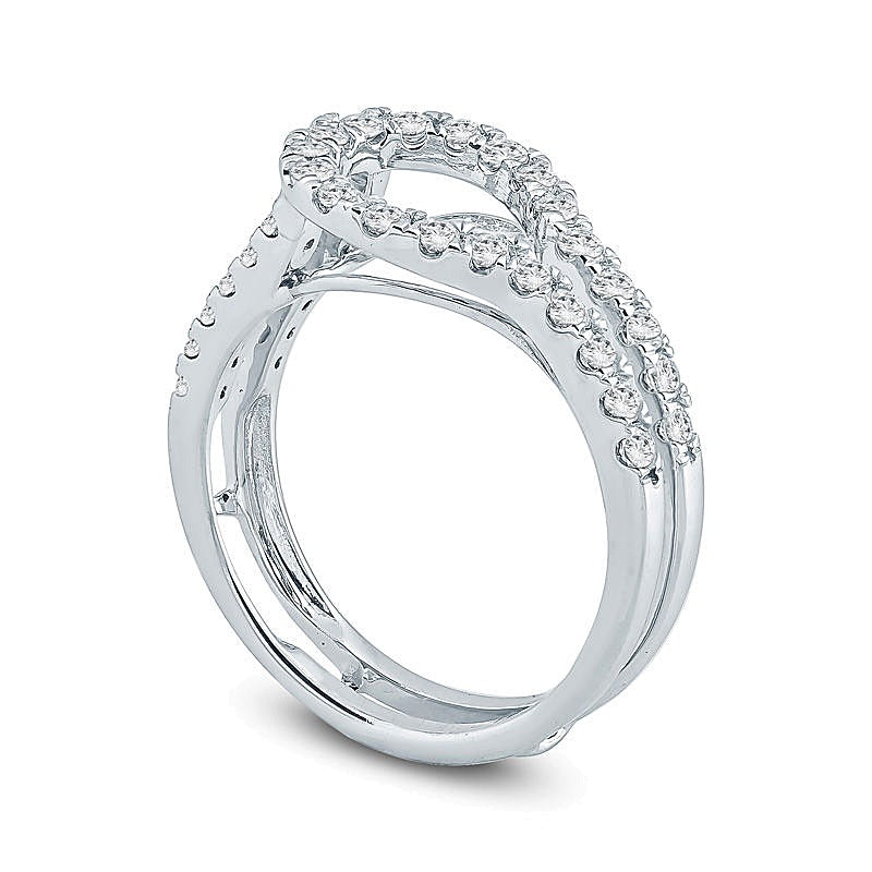 0.75 ct. Gesamtgewicht Diamant Solitär-Enhancer mit Schlaufenrahmen in 10K Weißgold