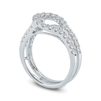 0.75 ct. Gesamtgewicht Diamant Solitär-Enhancer mit Schlaufenrahmen in 10K Weißgold