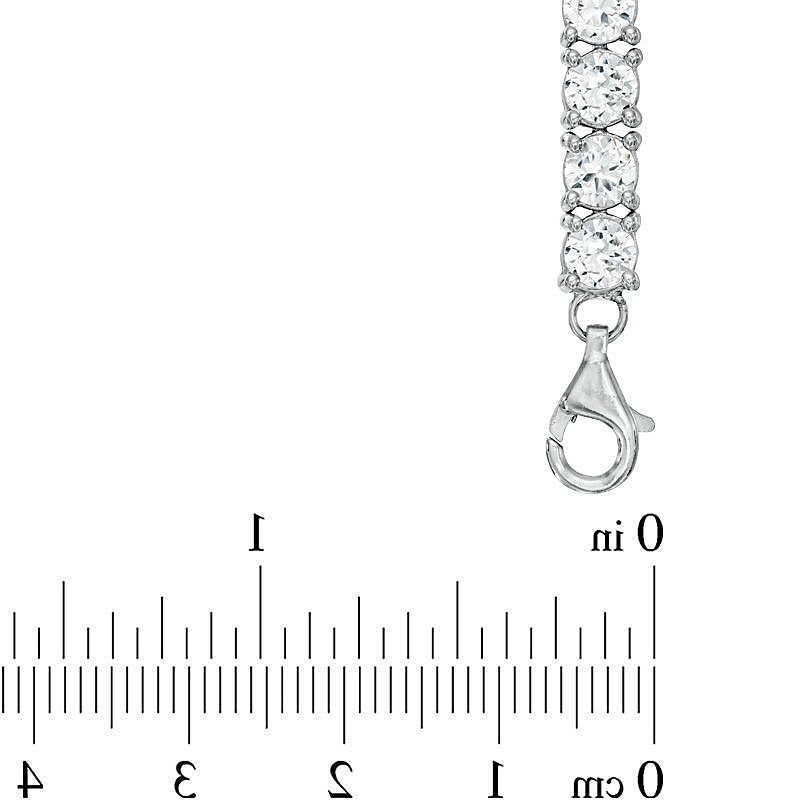 Tennis-Armband mit lab-created weißem Saphir in rhodiniertem Sterlingsilber 925 - 7.5"
