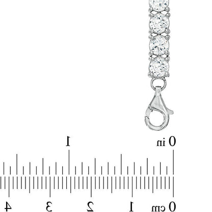 Tennis-Armband mit lab-created weißem Saphir in rhodiniertem Sterlingsilber 925 - 7.5"