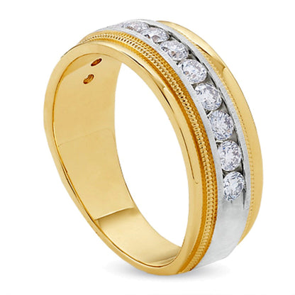 1.0 CT. TW Diamant Ring mit Milgrain in 14K Bicolor-Gold