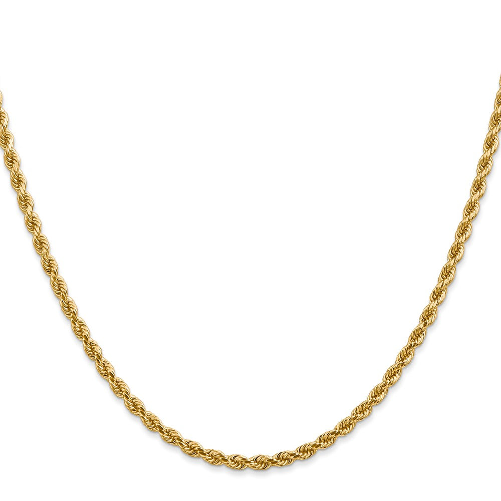 14K Gelbgold 2.75mm Diamantiert Kordel mit Karabinerverschluss Halskette