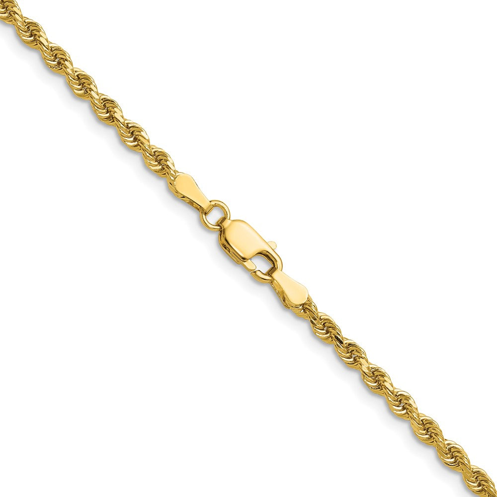 14K Gelbgold 2.75mm Diamantiert Kordel mit Karabinerverschluss Halskette