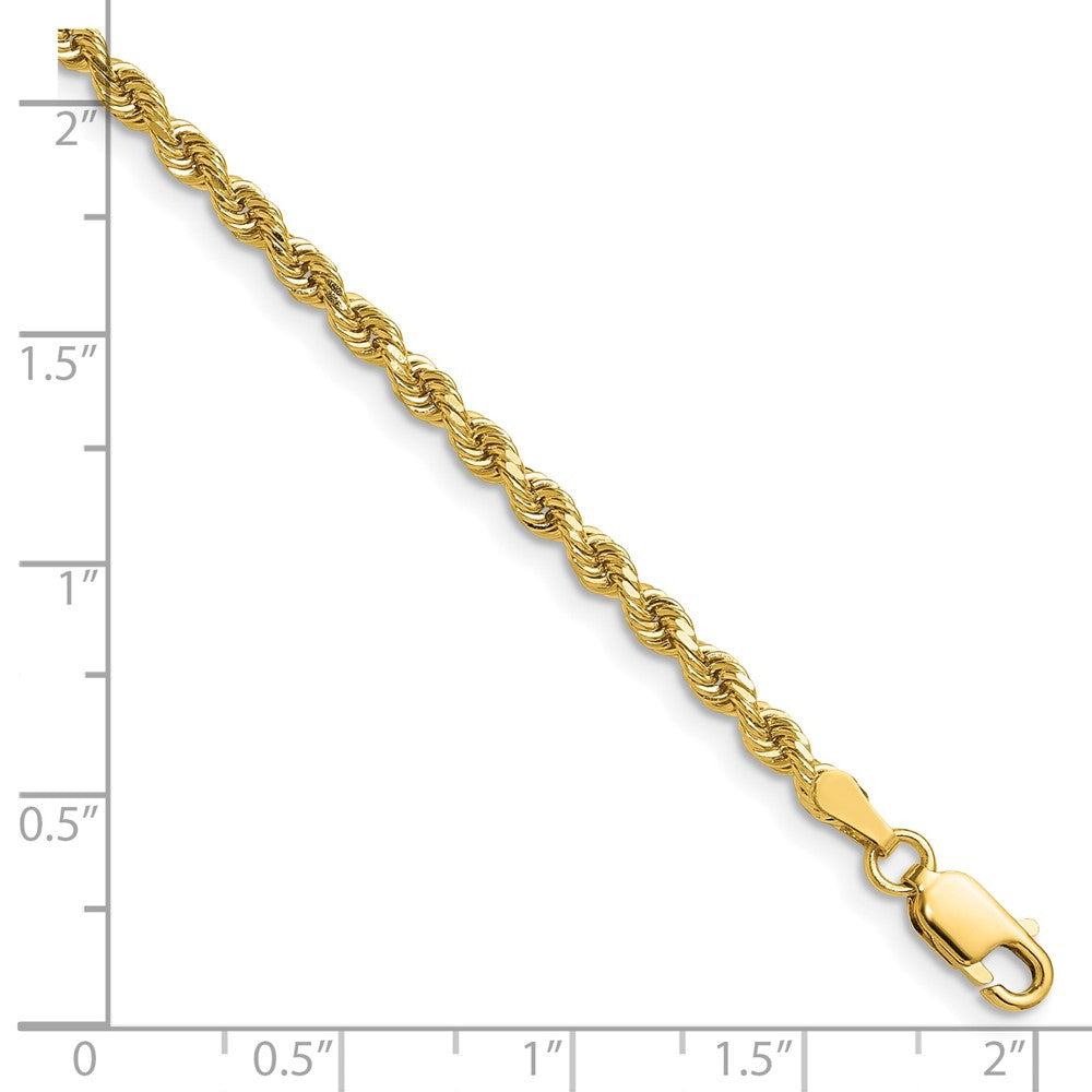 14K Gelbgold 2.75mm Diamantiert Kordel mit Karabinerverschluss Halskette
