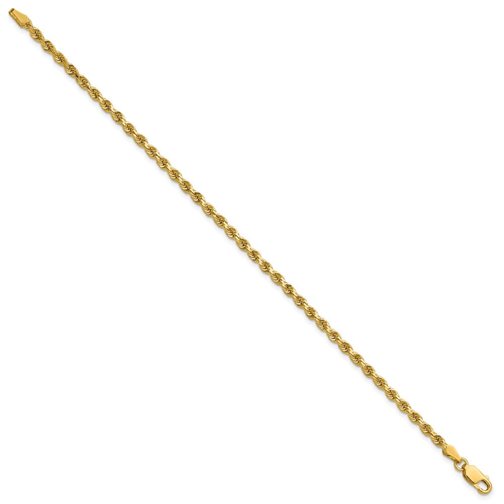14K Gelbgold 2.75mm Diamantiert Kordel mit Karabinerverschluss Gliederarmband