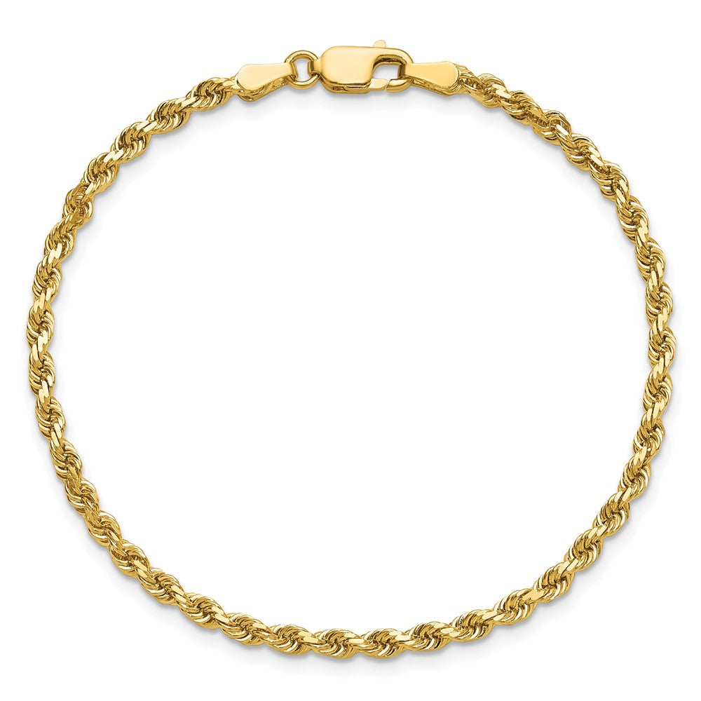 14K Gelbgold 2.75mm Diamantiert Kordel mit Karabinerverschluss Gliederarmband