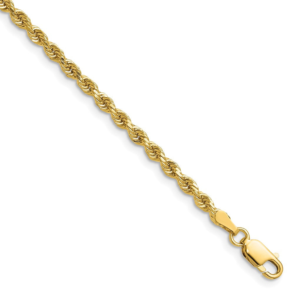 14K Gelbgold 2.75mm Diamantiert Kordel mit Karabinerverschluss Halskette