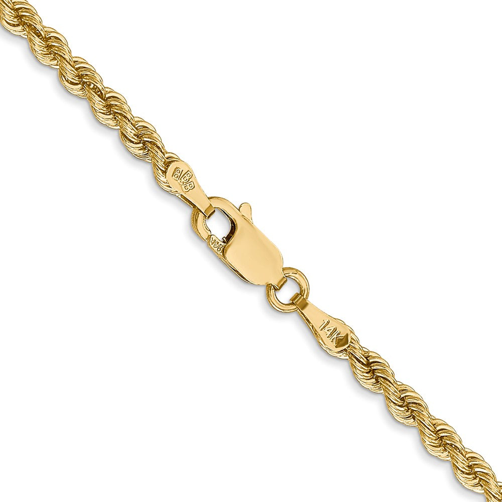 14K Gelbgold 2.75mm Normal Kordel mit Karabinerverschluss Halskette