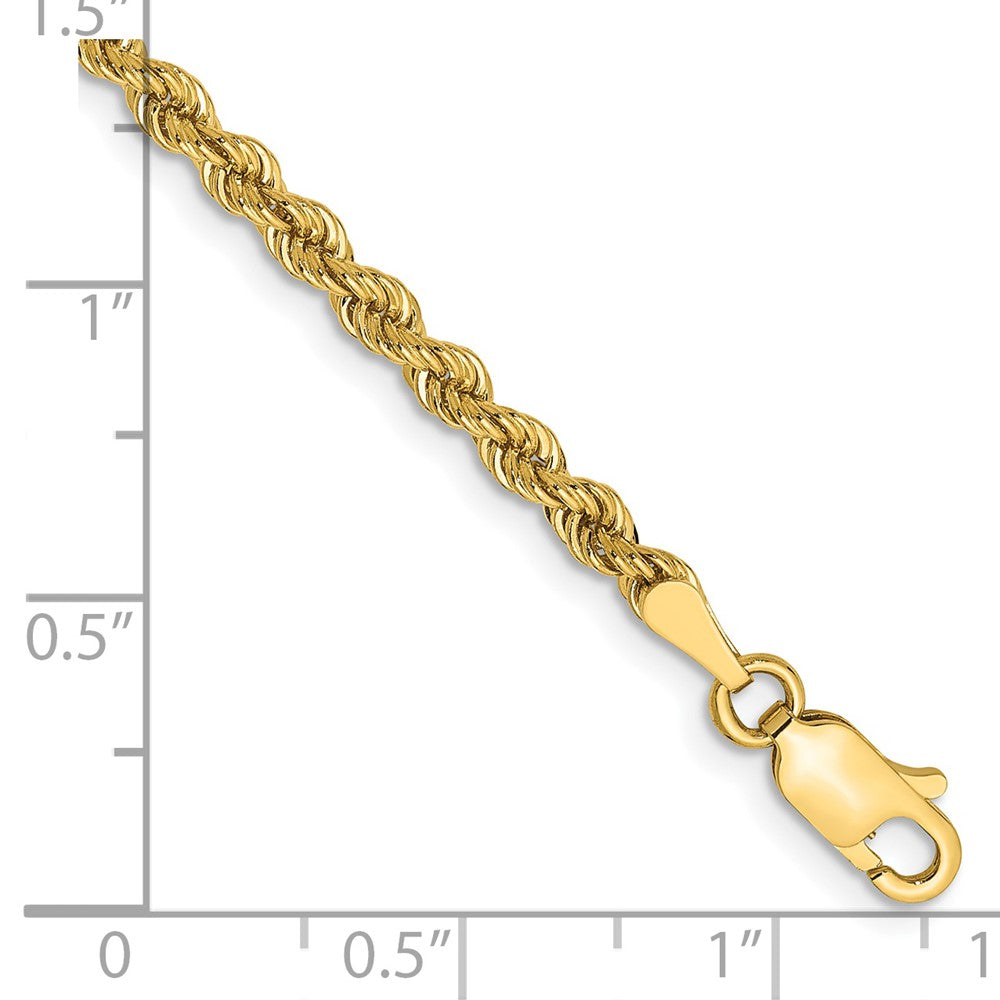 14K Gelbgold 2.75mm Normal Kordel mit Karabinerverschluss Gliederarmband