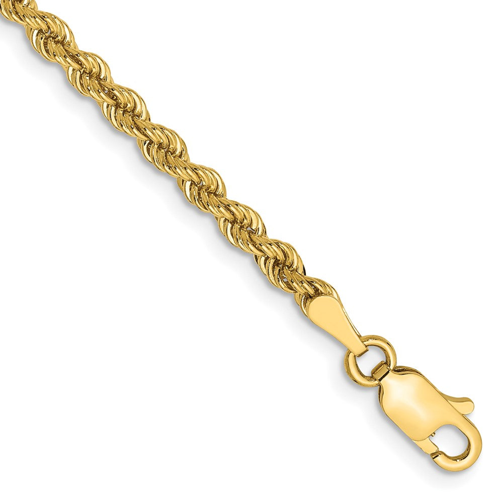 14K Gelbgold 2.75mm Normal Kordel mit Karabinerverschluss Gliederarmband