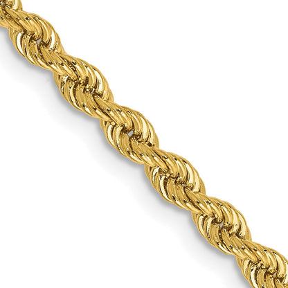 14K Gelbgold 2.75mm Normal Kordel mit Karabinerverschluss Halskette